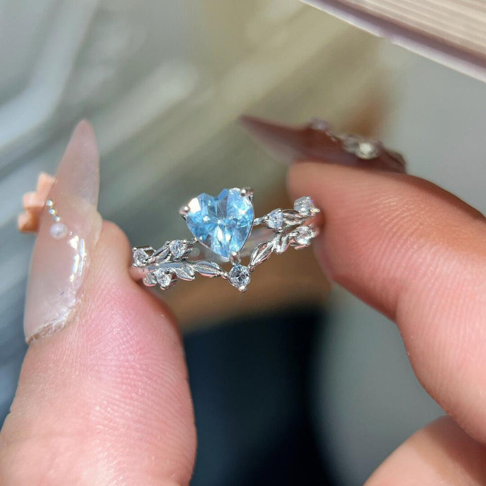 Silver Heart Zircon Open-End Light-Luxury Ring With A High-End Touch